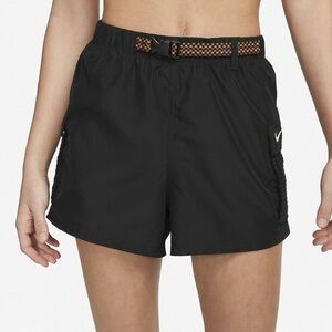 Nike Women's Cargo Cover Up Swim Shorts 3” Pull On Belted in Black S